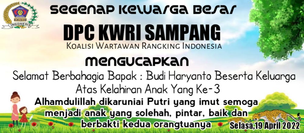 DPC KWRI Sampang, Mengucapkan Selamat Berbahagia Budi Haryanto : Atas Kelahiran Anaknya