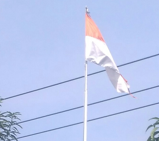Perihal Bendera Sobek Terpasang Di Depan Kantor Desa Payungsari Kecamatan Pedes
