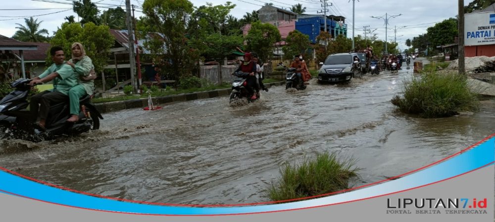 Tergenangnya Banjir Jalan Jalur dua Desa Lae Butar, Pemda Seakan akan Tutup Mata