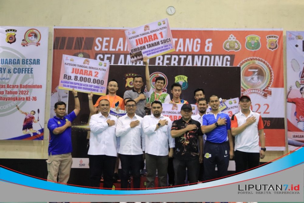 Turnamen Badminton Kapolda Aceh Cup Berakhir, Juara I Dapat Tiket Umrah
