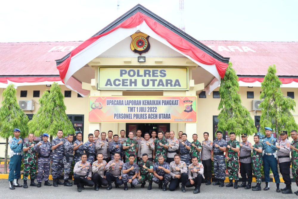 Di Hari Bhayangkara Ke-76, Kapolres Aceh Utara Mendapat Surprise Dari Brigif 25/Siwah Bersama Lanal Lhokseumawe