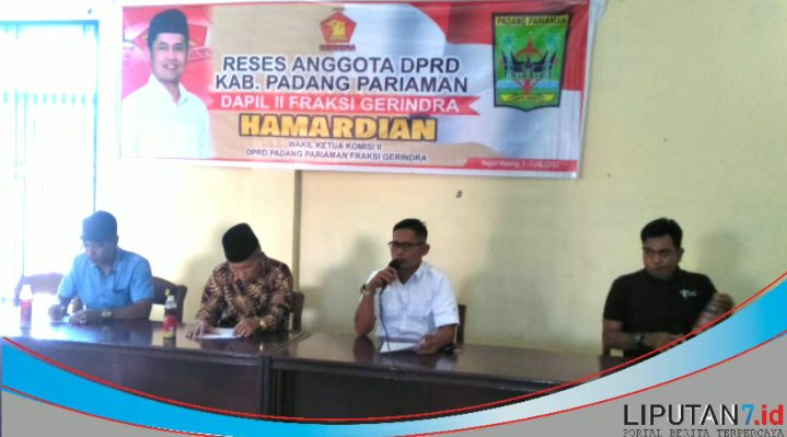 Reses, Anggota DPRD Padang Pariaman Hamardian Serap Aspirasi Masyarakat Di Nagari Kasang Kecamatan Batang Anai