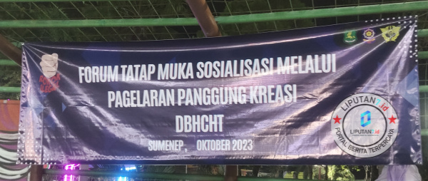 Ket Foto : Pamflet/Banner Sosialisasi Rokok Ilegal Melalui Panggung Kreasi.